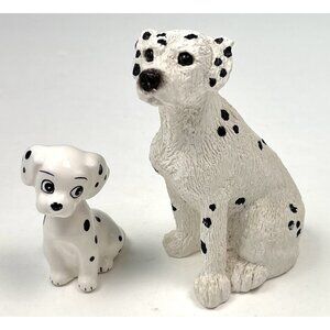 VTG Lot 2 Dalmatian Figurines 2" Disney Japan & 4.5" Stone Critters SC-159 USA